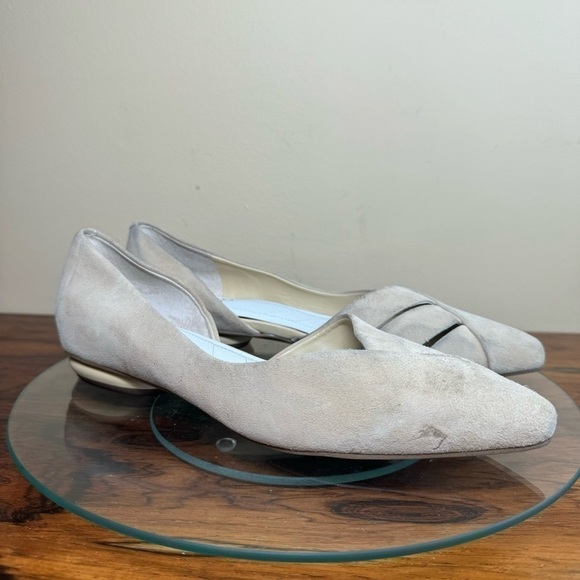 Franco Sarto Braela Almond Toe d'Orsay Flat in sand suede - Picture 7 of 16